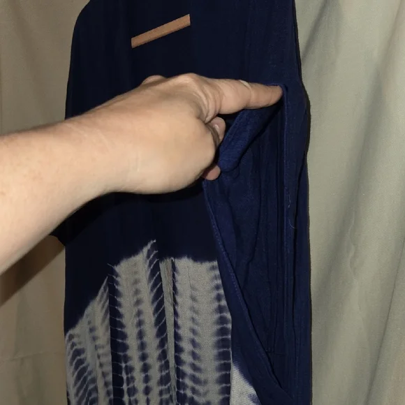 2 Chic Blue and White Tie Dyed Kimono Swim Cover Up OS Viscose - Picture 6 of 9